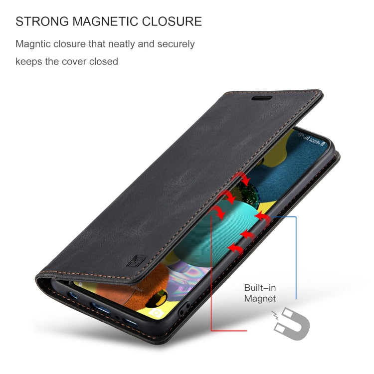 For Samsung Galaxy A51 5G AutSpace A01 Retro Skin-feel Crazy Horse Texture Horizontal Flip Leather Case with Holder & Card Slots & Wallet & RFID