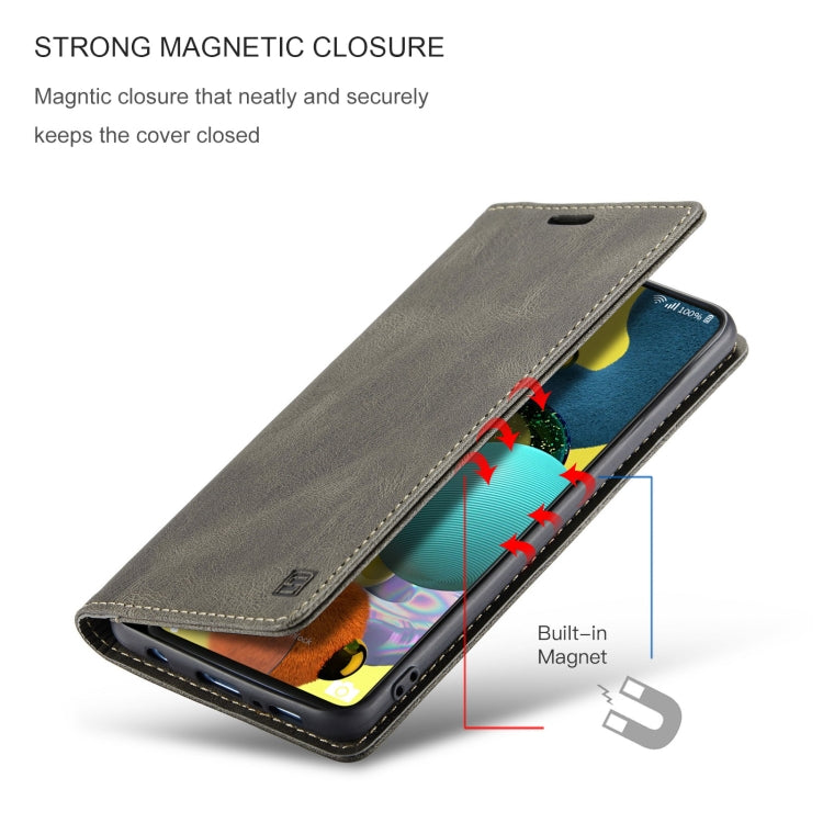 For Samsung Galaxy A51 5G AutSpace A01 Retro Skin-feel Crazy Horse Texture Horizontal Flip Leather Case with Holder & Card Slots & Wallet & RFID