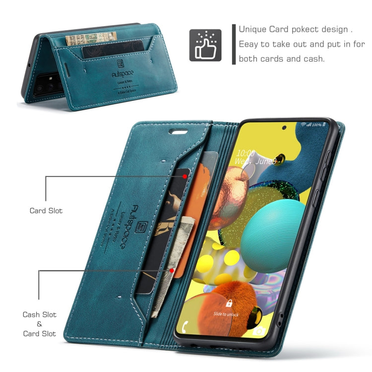 For Samsung Galaxy A51 5G AutSpace A01 Retro Skin-feel Crazy Horse Texture Horizontal Flip Leather Case with Holder & Card Slots & Wallet & RFID