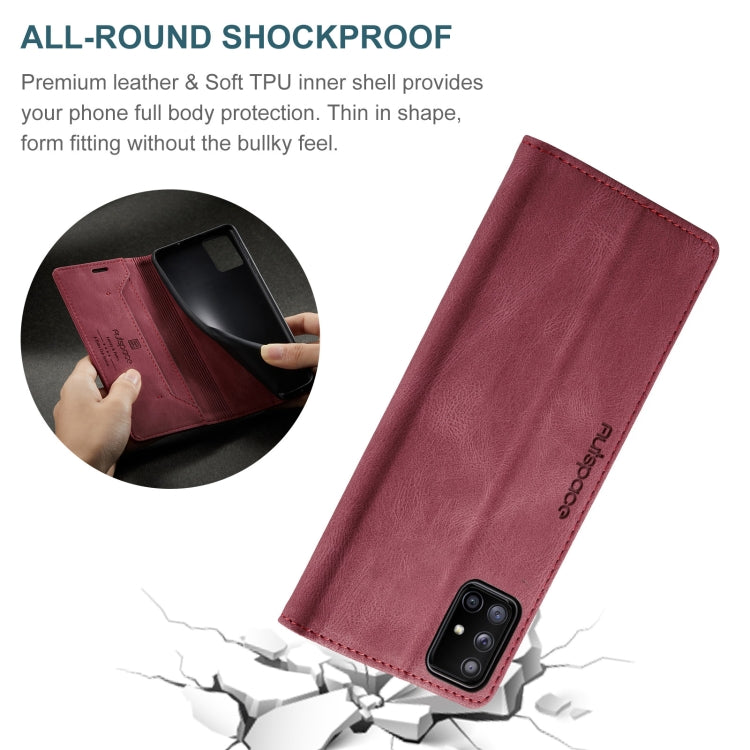 For Samsung Galaxy A51 5G AutSpace A01 Retro Skin-feel Crazy Horse Texture Horizontal Flip Leather Case with Holder & Card Slots & Wallet & RFID