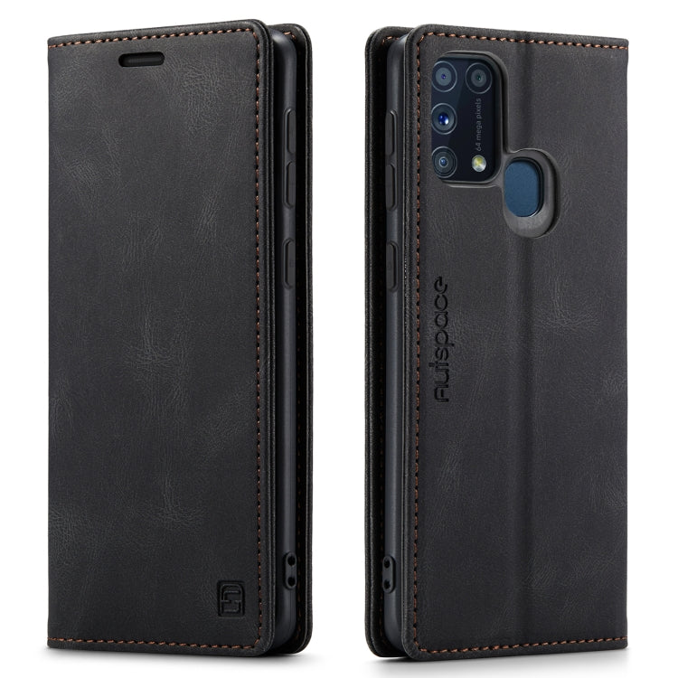 For Samsung Galaxy M31 AutSpace A01 Retro Skin-feel Crazy Horse Texture Horizontal Flip Leather Case with Holder & Card Slots & Wallet & RFID