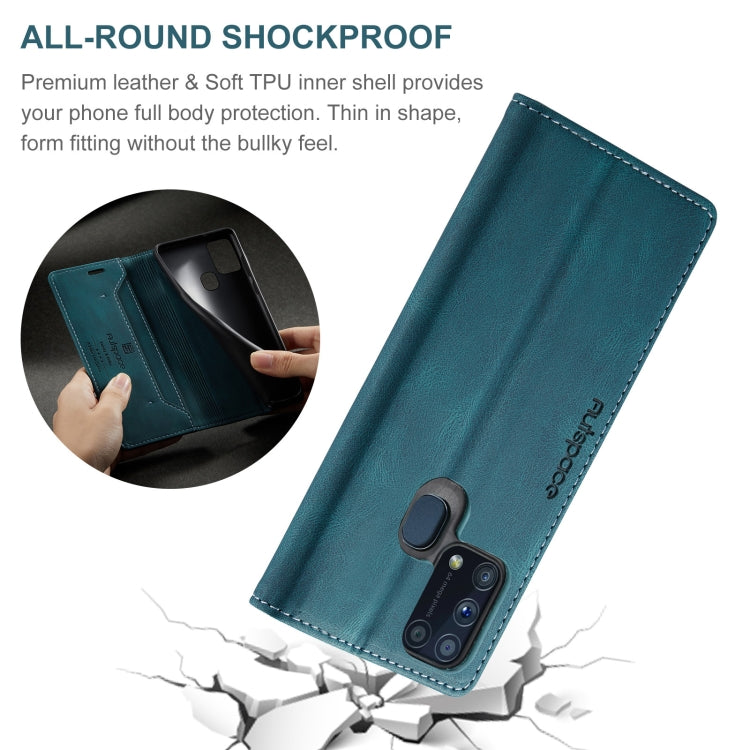 For Samsung Galaxy M31 AutSpace A01 Retro Skin-feel Crazy Horse Texture Horizontal Flip Leather Case with Holder & Card Slots & Wallet & RFID