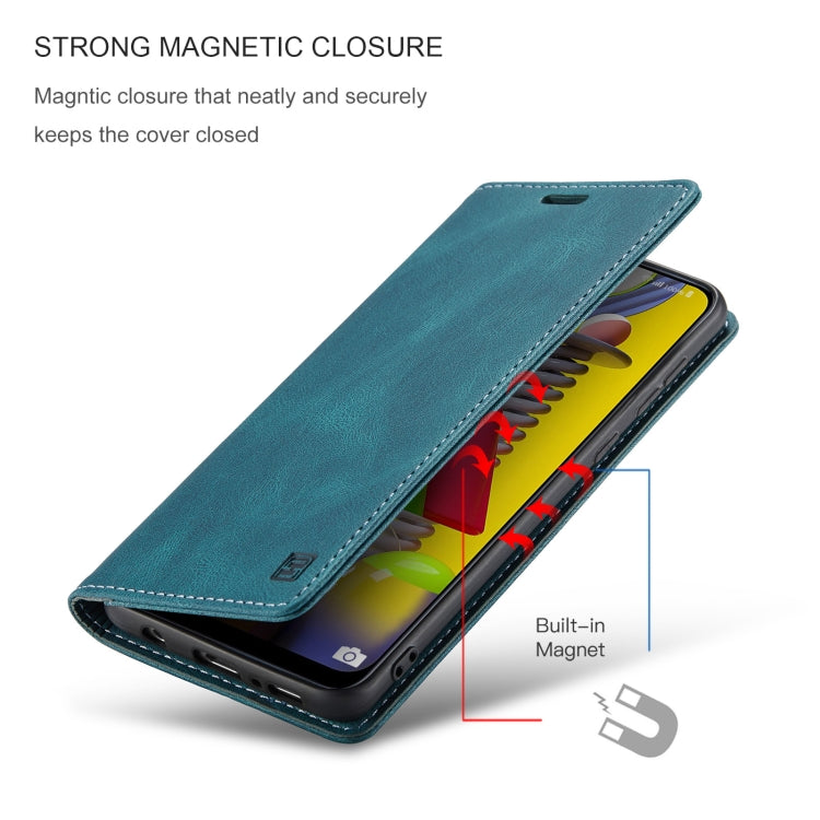 For Samsung Galaxy M31 AutSpace A01 Retro Skin-feel Crazy Horse Texture Horizontal Flip Leather Case with Holder & Card Slots & Wallet & RFID