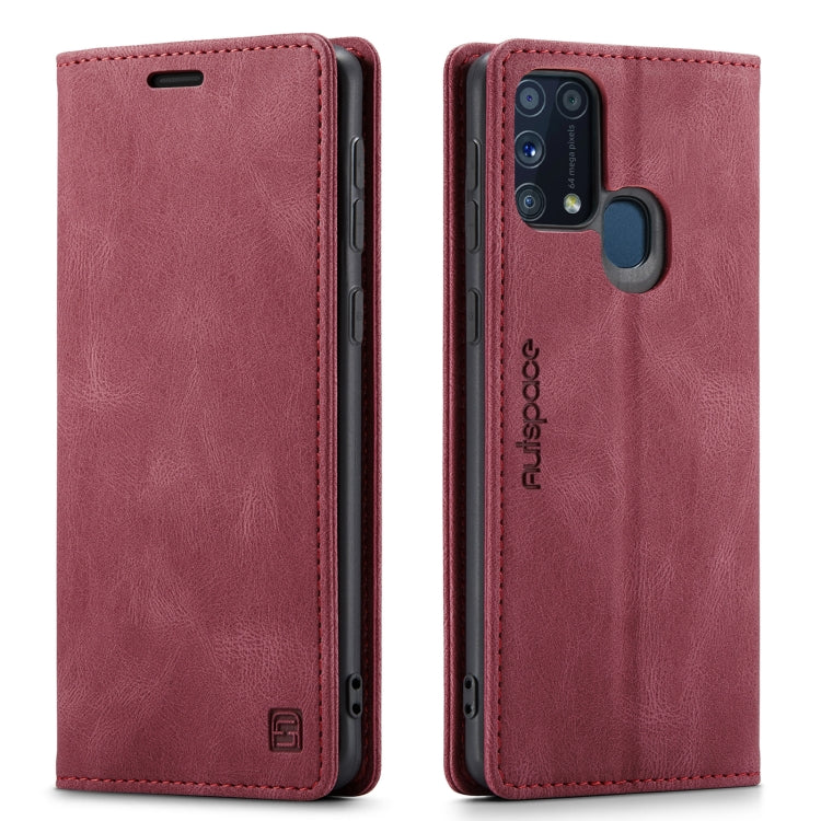 For Samsung Galaxy M31 AutSpace A01 Retro Skin-feel Crazy Horse Texture Horizontal Flip Leather Case with Holder & Card Slots & Wallet & RFID
