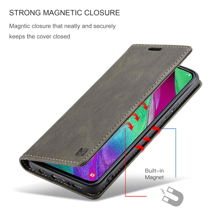 For Samsung Galaxy A40 AutSpace A01 Retro Skin-feel Crazy Horse Texture Horizontal Flip Leather Case with Holder & Card Slots & Wallet & RFID