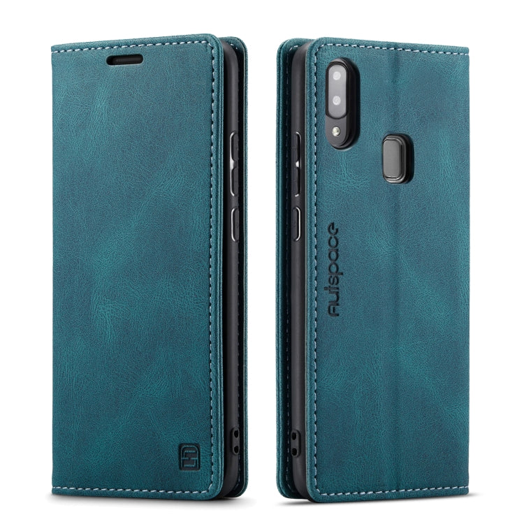 For Samsung Galaxy A40 AutSpace A01 Retro Skin-feel Crazy Horse Texture Horizontal Flip Leather Case with Holder & Card Slots & Wallet & RFID