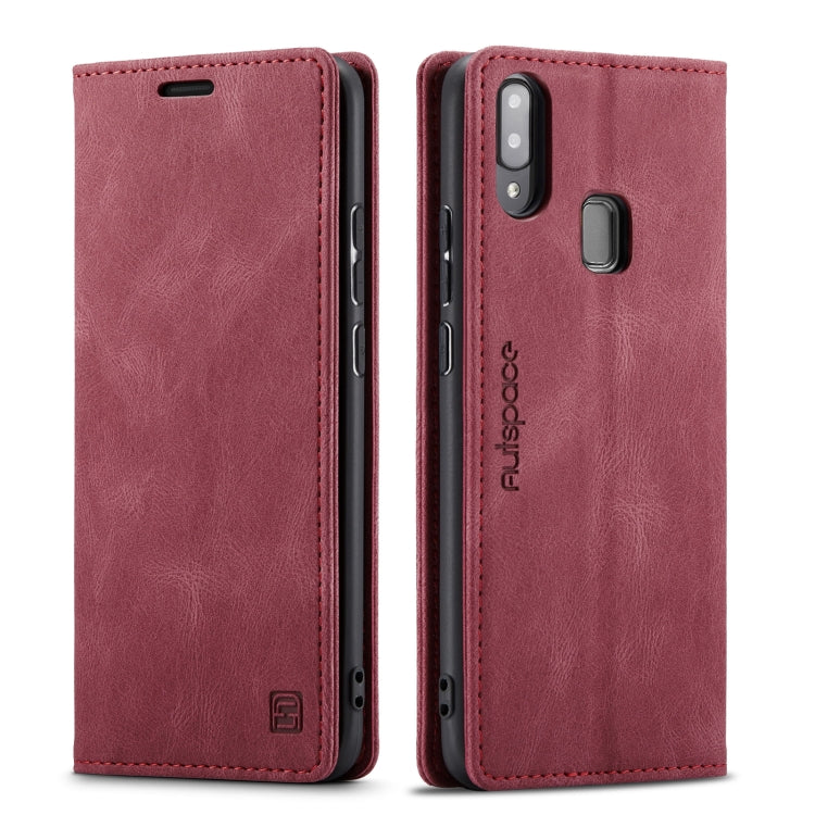For Samsung Galaxy A40 AutSpace A01 Retro Skin-feel Crazy Horse Texture Horizontal Flip Leather Case with Holder & Card Slots & Wallet & RFID