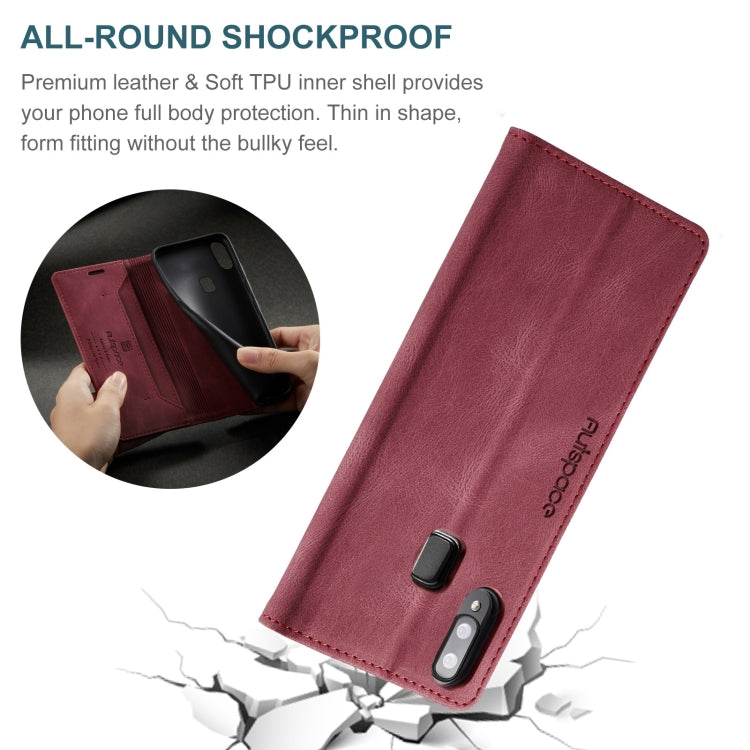 For Samsung Galaxy A40 AutSpace A01 Retro Skin-feel Crazy Horse Texture Horizontal Flip Leather Case with Holder & Card Slots & Wallet & RFID