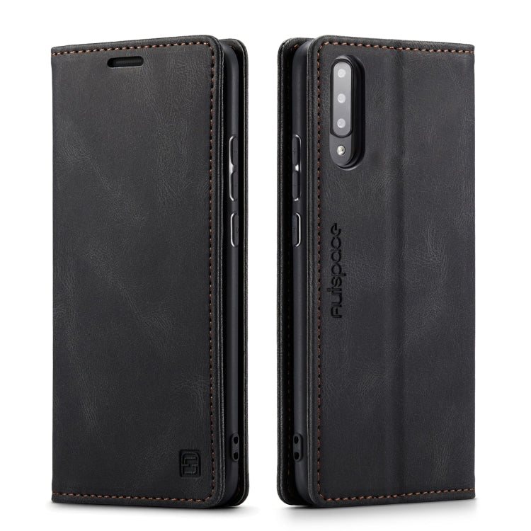 For Samsung Galaxy A70 AutSpace A01 Retro Skin-feel Crazy Horse Texture Horizontal Flip Leather Case with Holder & Card Slots & Wallet & RFID