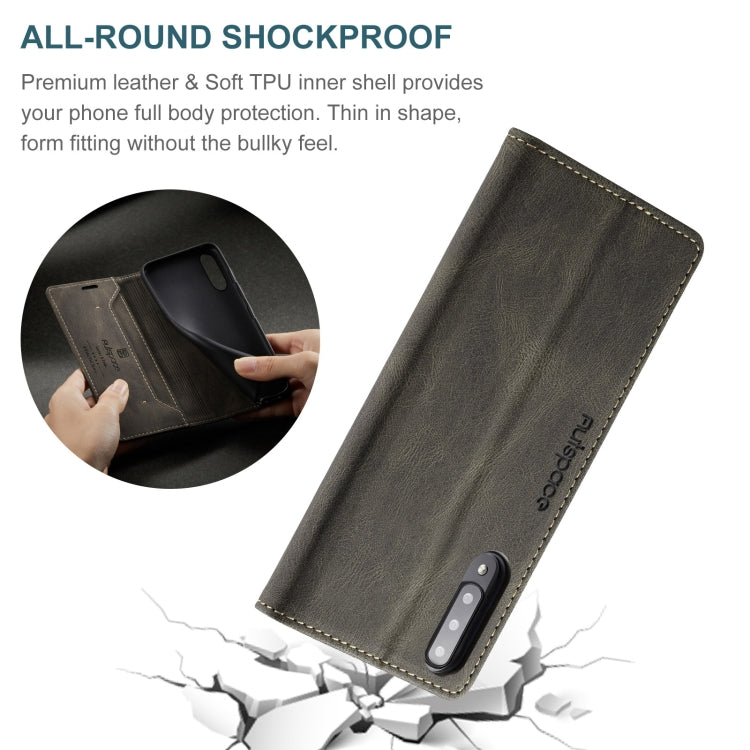 For Samsung Galaxy A70 AutSpace A01 Retro Skin-feel Crazy Horse Texture Horizontal Flip Leather Case with Holder & Card Slots & Wallet & RFID