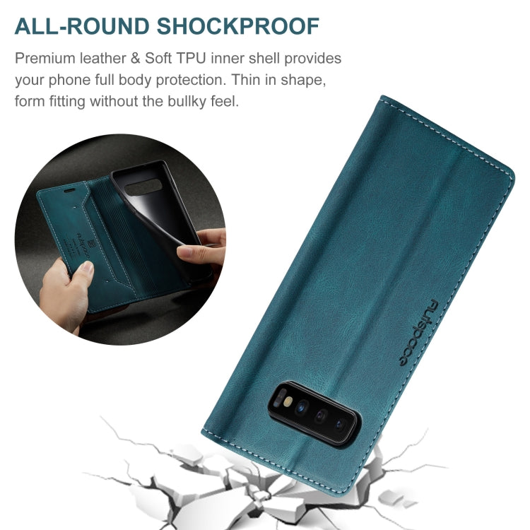For Samsung Galaxy S10+ AutSpace A01 Retro Skin-feel Crazy Horse Texture Horizontal Flip Leather Case with Holder & Card Slots & Wallet & RFID