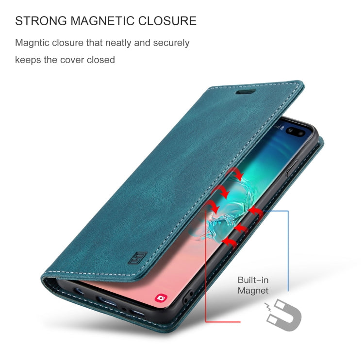 For Samsung Galaxy S10+ AutSpace A01 Retro Skin-feel Crazy Horse Texture Horizontal Flip Leather Case with Holder & Card Slots & Wallet & RFID