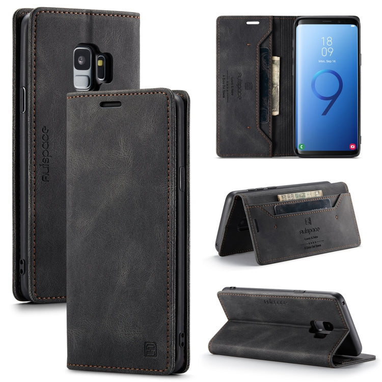For Samsung Galaxy S9 AutSpace A01 Retro Skin-feel Crazy Horse Texture Horizontal Flip Leather Case with Holder & Card Slots & Wallet & RFID