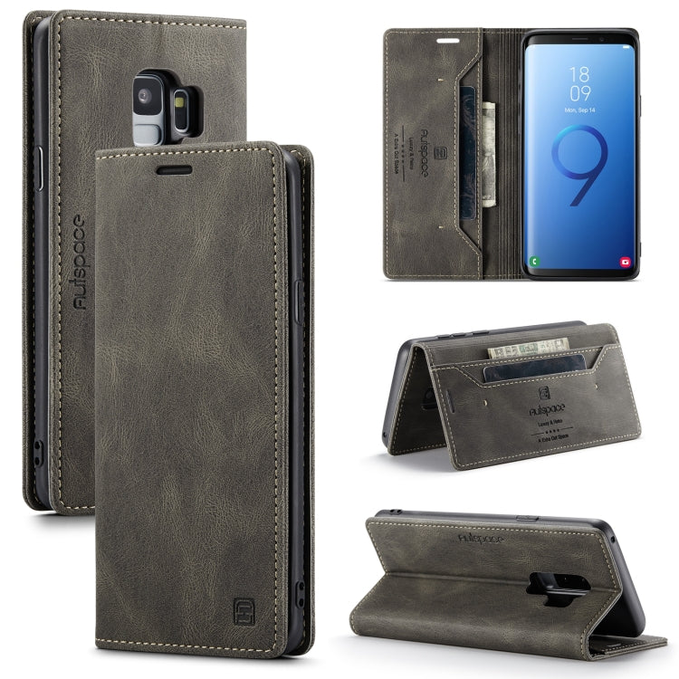 For Samsung Galaxy S9 AutSpace A01 Retro Skin-feel Crazy Horse Texture Horizontal Flip Leather Case with Holder & Card Slots & Wallet & RFID