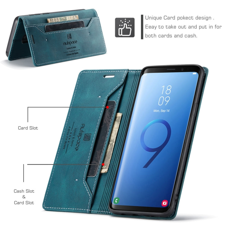 For Samsung Galaxy S9 AutSpace A01 Retro Skin-feel Crazy Horse Texture Horizontal Flip Leather Case with Holder & Card Slots & Wallet & RFID