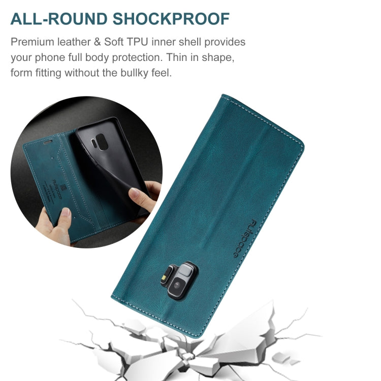 For Samsung Galaxy S9 AutSpace A01 Retro Skin-feel Crazy Horse Texture Horizontal Flip Leather Case with Holder & Card Slots & Wallet & RFID