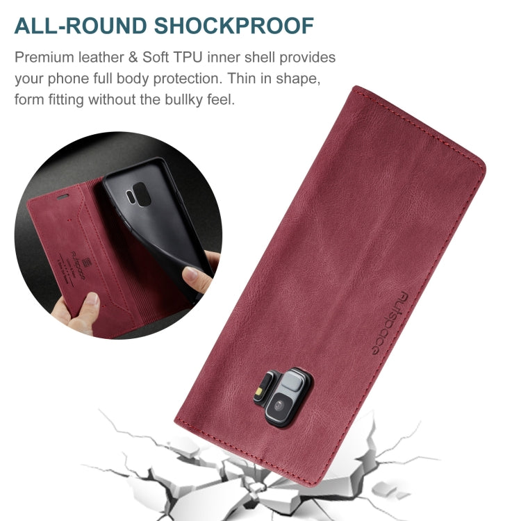 For Samsung Galaxy S9 AutSpace A01 Retro Skin-feel Crazy Horse Texture Horizontal Flip Leather Case with Holder & Card Slots & Wallet & RFID