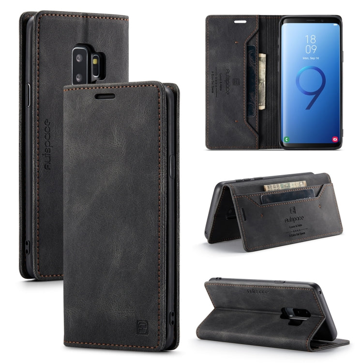 For Samsung Galaxy S9+ AutSpace A01 Retro Skin-feel Crazy Horse Texture Horizontal Flip Leather Case with Holder & Card Slots & Wallet & RFID