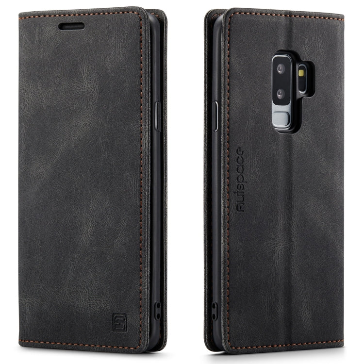 For Samsung Galaxy S9+ AutSpace A01 Retro Skin-feel Crazy Horse Texture Horizontal Flip Leather Case with Holder & Card Slots & Wallet & RFID