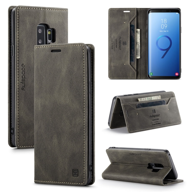 For Samsung Galaxy S9+ AutSpace A01 Retro Skin-feel Crazy Horse Texture Horizontal Flip Leather Case with Holder & Card Slots & Wallet & RFID