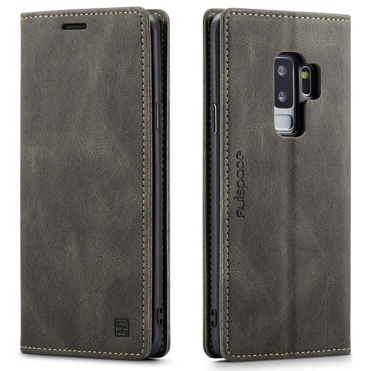 For Samsung Galaxy S9+ AutSpace A01 Retro Skin-feel Crazy Horse Texture Horizontal Flip Leather Case with Holder & Card Slots & Wallet & RFID