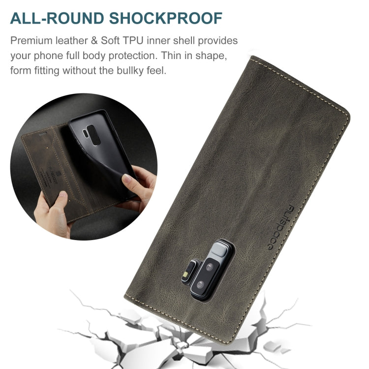 For Samsung Galaxy S9+ AutSpace A01 Retro Skin-feel Crazy Horse Texture Horizontal Flip Leather Case with Holder & Card Slots & Wallet & RFID
