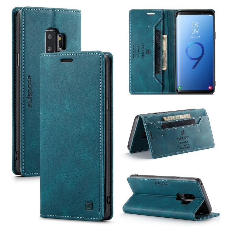For Samsung Galaxy S9+ AutSpace A01 Retro Skin-feel Crazy Horse Texture Horizontal Flip Leather Case with Holder & Card Slots & Wallet & RFID