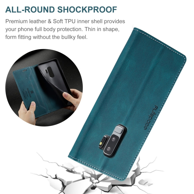 For Samsung Galaxy S9+ AutSpace A01 Retro Skin-feel Crazy Horse Texture Horizontal Flip Leather Case with Holder & Card Slots & Wallet & RFID