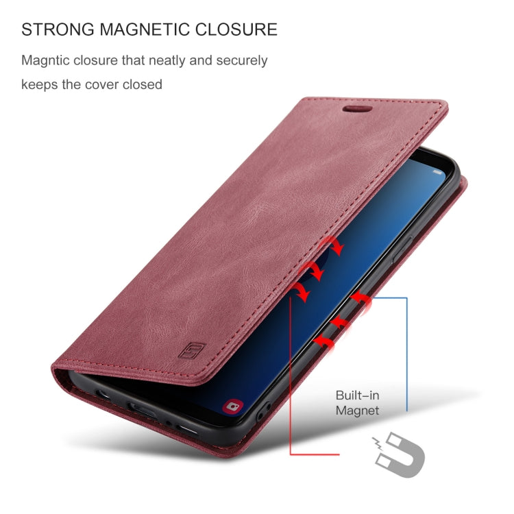 For Samsung Galaxy S9+ AutSpace A01 Retro Skin-feel Crazy Horse Texture Horizontal Flip Leather Case with Holder & Card Slots & Wallet & RFID