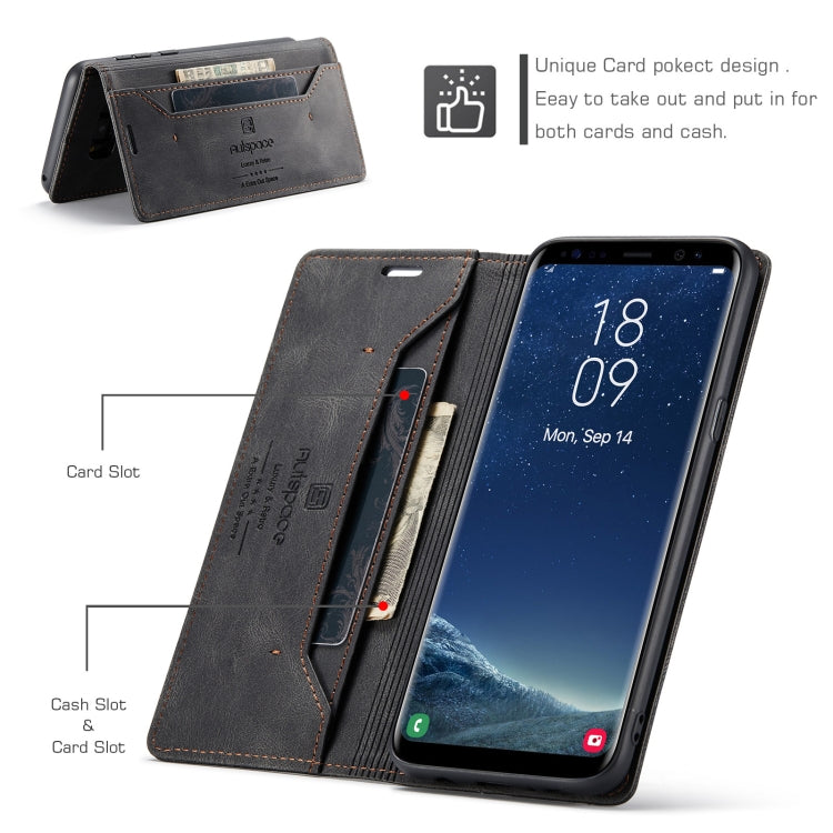 For Samsung Galaxy S8+ AutSpace A01 Retro Skin-feel Crazy Horse Texture Horizontal Flip Leather Case with Holder & Card Slots & Wallet & RFID
