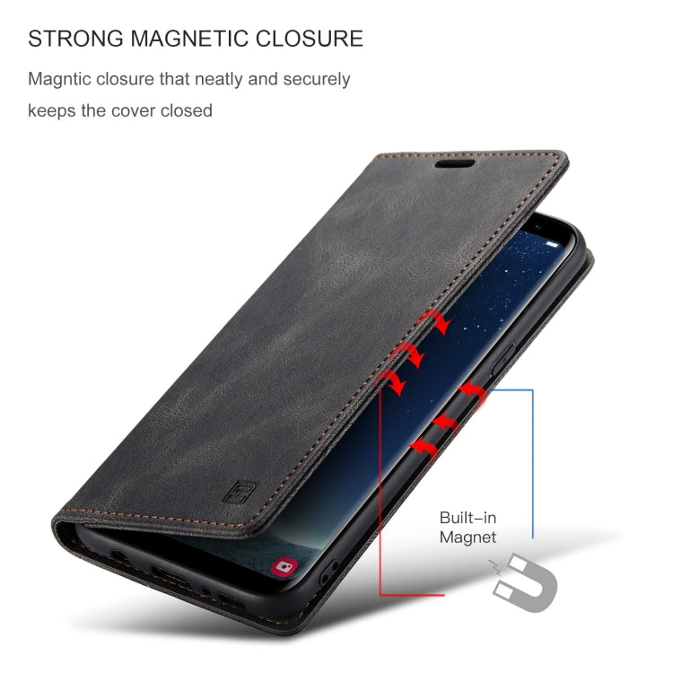 For Samsung Galaxy S8+ AutSpace A01 Retro Skin-feel Crazy Horse Texture Horizontal Flip Leather Case with Holder & Card Slots & Wallet & RFID
