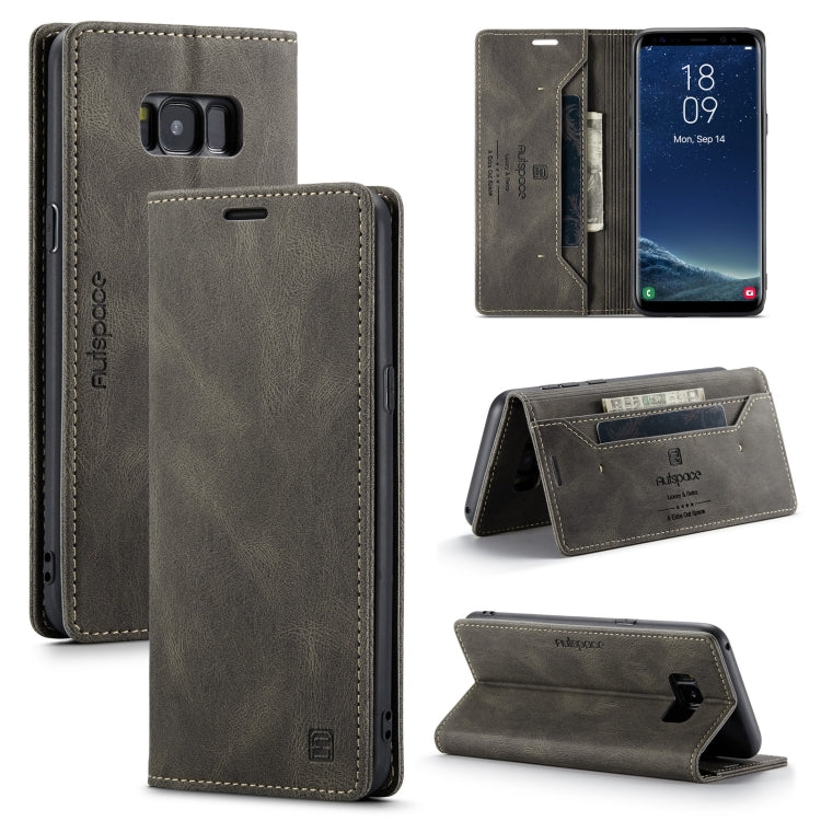 For Samsung Galaxy S8+ AutSpace A01 Retro Skin-feel Crazy Horse Texture Horizontal Flip Leather Case with Holder & Card Slots & Wallet & RFID