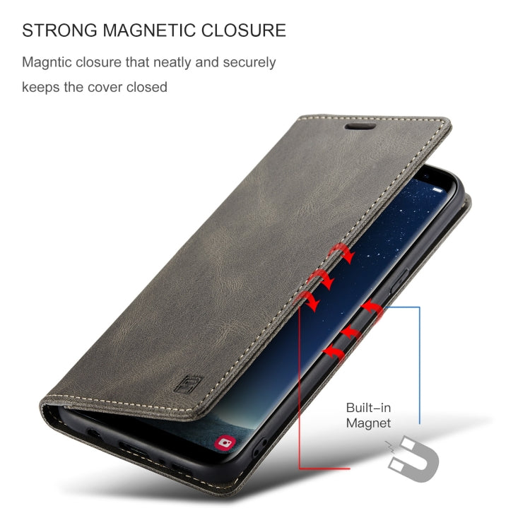 For Samsung Galaxy S8+ AutSpace A01 Retro Skin-feel Crazy Horse Texture Horizontal Flip Leather Case with Holder & Card Slots & Wallet & RFID