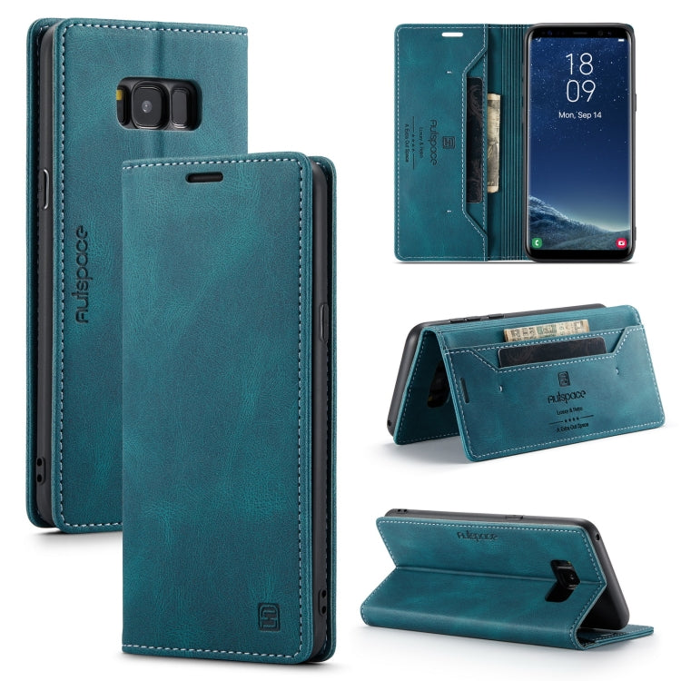 For Samsung Galaxy S8+ AutSpace A01 Retro Skin-feel Crazy Horse Texture Horizontal Flip Leather Case with Holder & Card Slots & Wallet & RFID