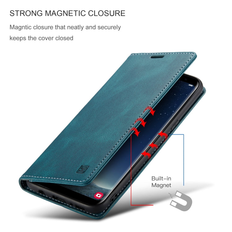 For Samsung Galaxy S8+ AutSpace A01 Retro Skin-feel Crazy Horse Texture Horizontal Flip Leather Case with Holder & Card Slots & Wallet & RFID
