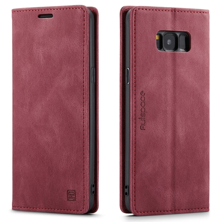 For Samsung Galaxy S8+ AutSpace A01 Retro Skin-feel Crazy Horse Texture Horizontal Flip Leather Case with Holder & Card Slots & Wallet & RFID
