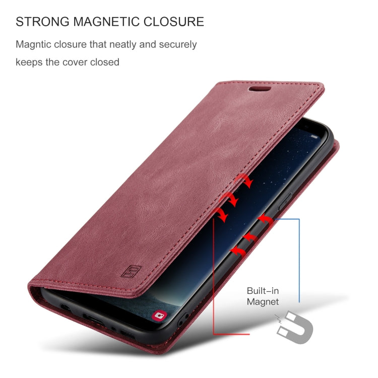 For Samsung Galaxy S8+ AutSpace A01 Retro Skin-feel Crazy Horse Texture Horizontal Flip Leather Case with Holder & Card Slots & Wallet & RFID