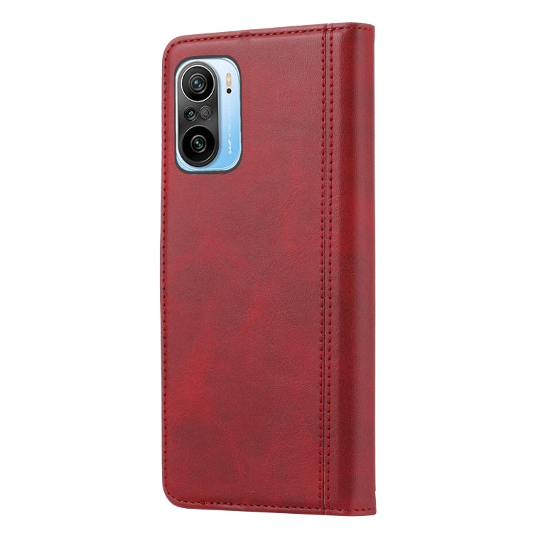 For Xiaomi Redmi K40 / K40 Pro Calf Texture Double Fold Clasp Horizontal Flip Leather Case with Photo Frame & Holder & Card Slots & Wallet