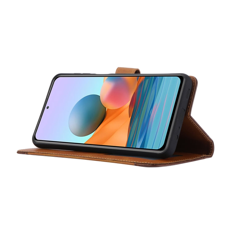 For Xiaomi Redmi Note 10 4G / Note 10S Calf Texture Double Fold Clasp Horizontal Flip Leather Case with Photo Frame & Holder & Card Slots & Wallet