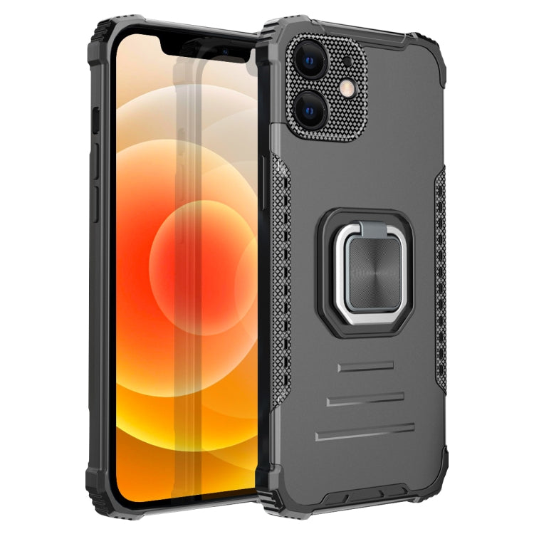 For iPhone 12 mini Fierce Warrior Series Armor All-inclusive Shockproof Aluminum Alloy + TPU Protective Case with Ring Holder