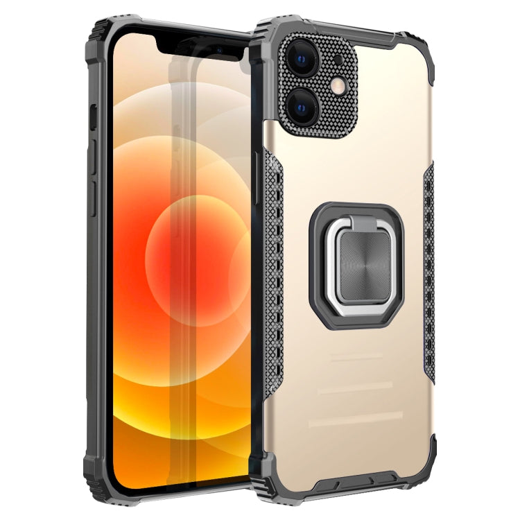 For iPhone 12 mini Fierce Warrior Series Armor All-inclusive Shockproof Aluminum Alloy + TPU Protective Case with Ring Holder