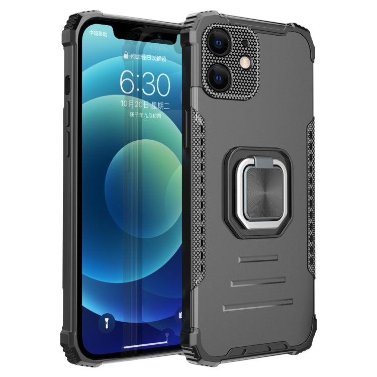 For iPhone 12 Fierce Warrior Series Armor All-inclusive Shockproof Aluminum Alloy + TPU Protective Case with Ring Holder