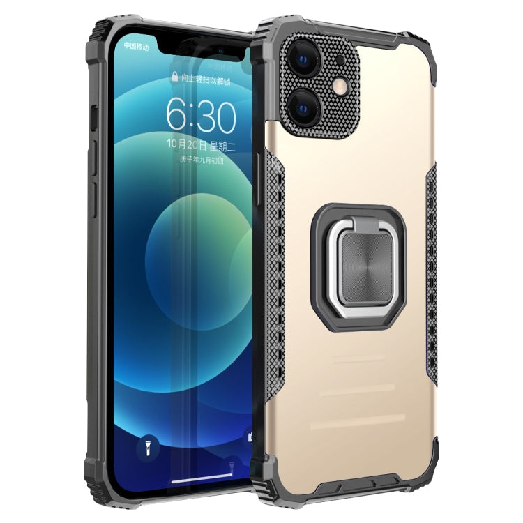 For iPhone 12 Fierce Warrior Series Armor All-inclusive Shockproof Aluminum Alloy + TPU Protective Case with Ring Holder