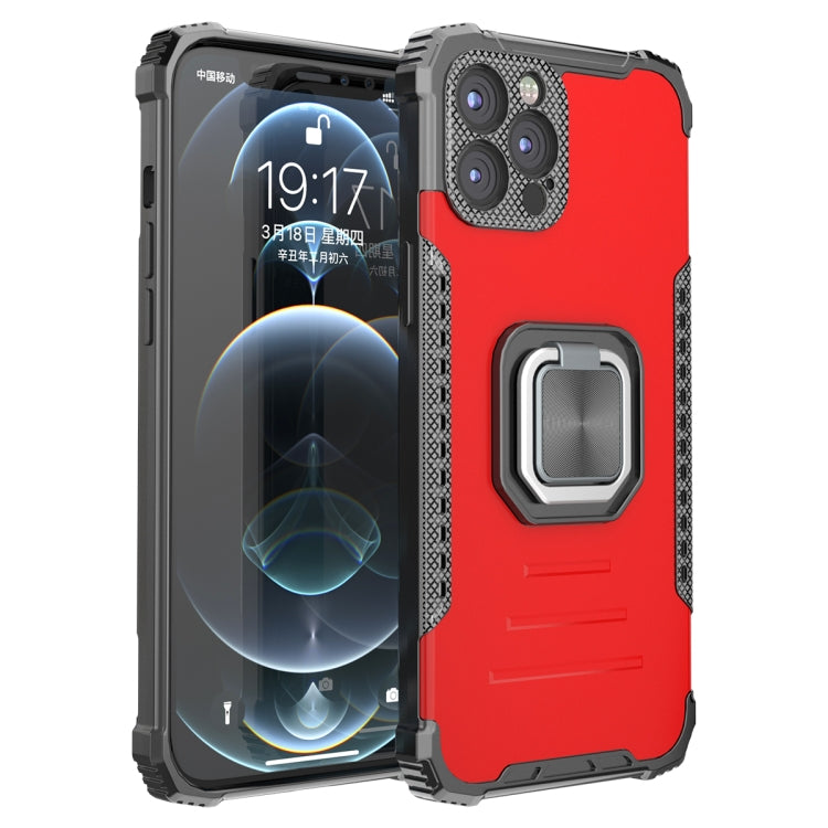 For iPhone 12 Pro Max Fierce Warrior Series Armor All-inclusive Shockproof Aluminum Alloy + TPU Protective Case with Ring Holder