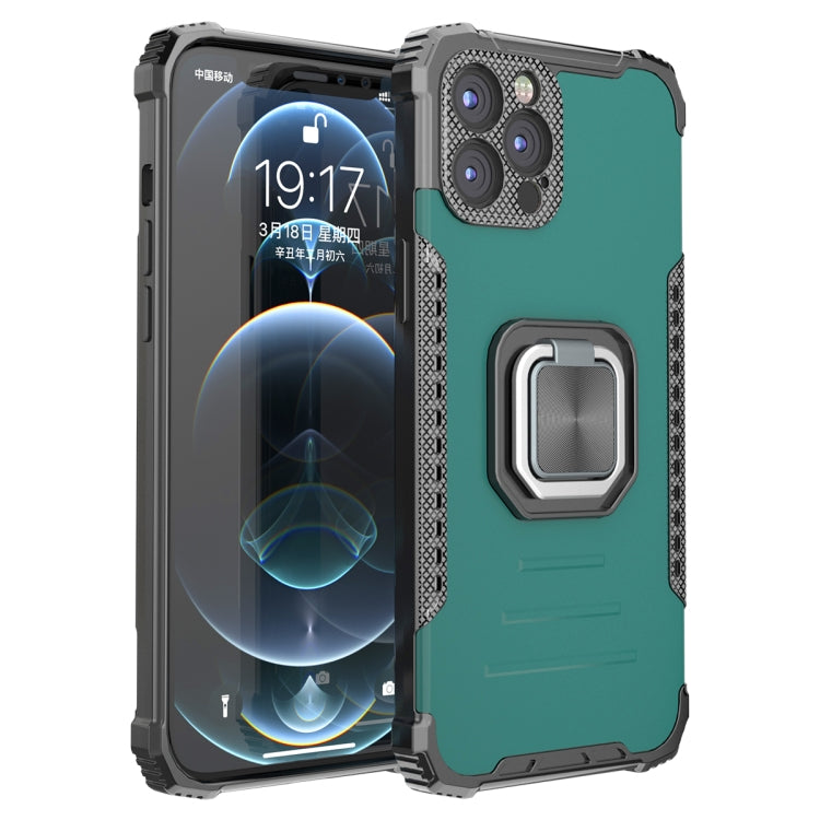 For iPhone 12 Pro Max Fierce Warrior Series Armor All-inclusive Shockproof Aluminum Alloy + TPU Protective Case with Ring Holder