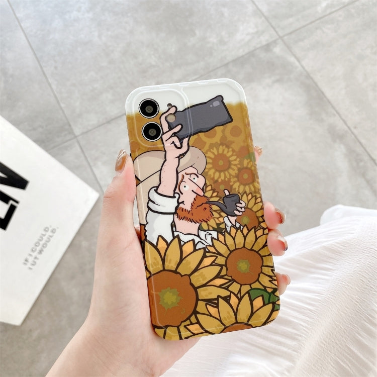 For iPhone 12 Pro Max Oil Painting Pattern Shockproof Protective Case