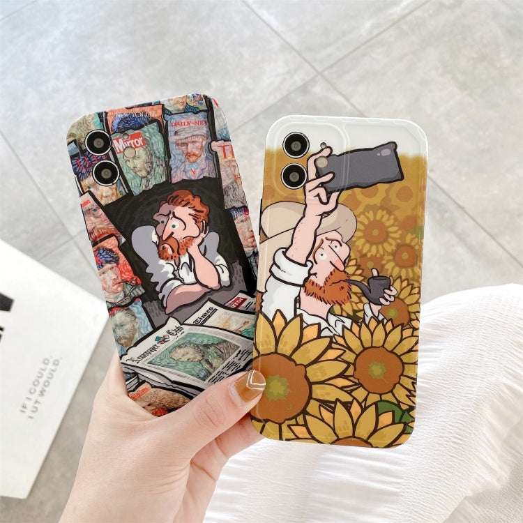 For iPhone 12 Pro Max Oil Painting Pattern Shockproof Protective Case