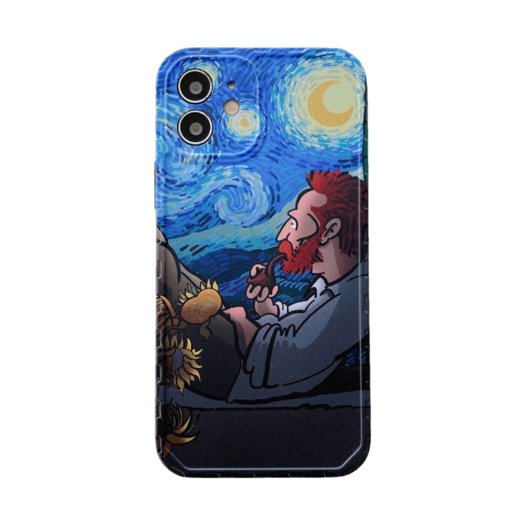 For iPhone 12 Pro Max Oil Painting Pattern Shockproof Protective Case