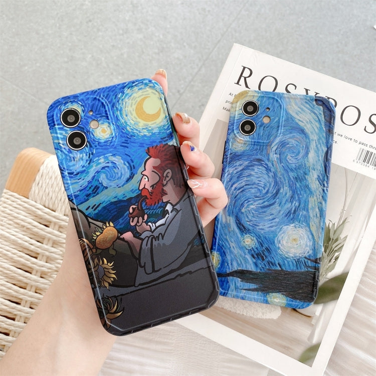For iPhone 12 Pro Max Oil Painting Pattern Shockproof Protective Case