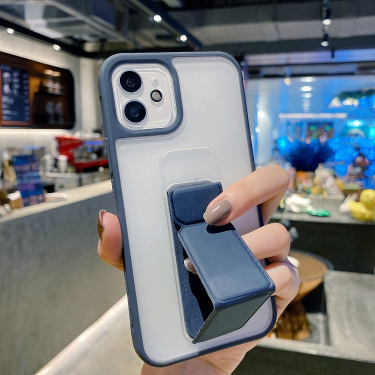 For iPhone 11 Skin Feel TPU + PC Shockproof Case with Wrist Strap Holder